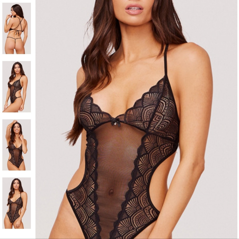 Black Crotchless Teddy